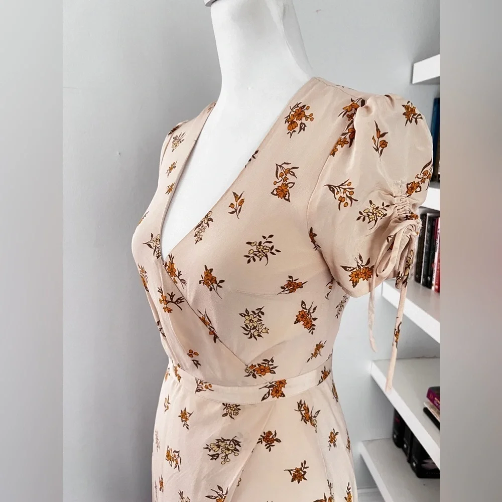 Madewell 100% Silk Faux Wrap Maxi Dress in Field Bouquet size 00 - Picture 6 of 16